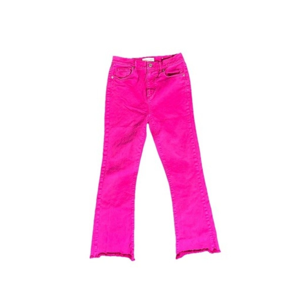 Loft‎ Women 24 The Kick Crop Denim Hot Pink Jeans Summer Barbiecore  Colorful